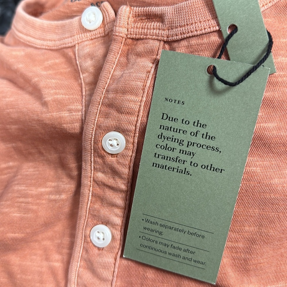 NWT - Goodfellow & Co - Men’s Short Sleeve Henley Shirt - Orange - Picture 4 of 4